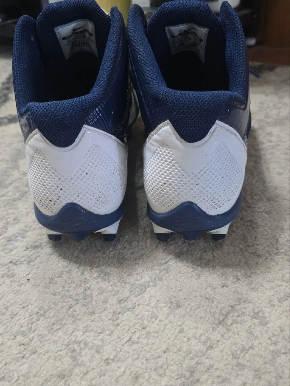 Nike Alpha Pro 3//4 TD Midtop White/Navy Football Cleats Size 12